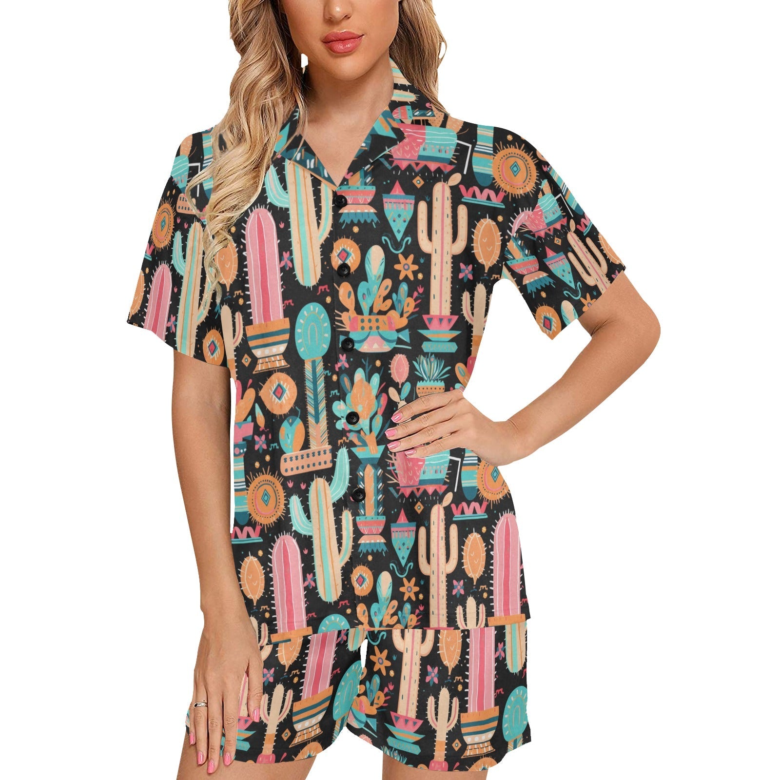 Baha Ranch Cactus Obsessed Women's Western Pajama Set