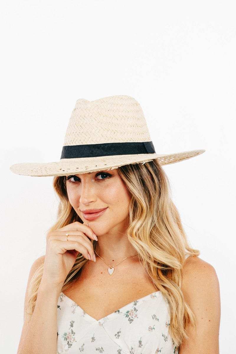 Fame Basket Weave Straw Sun Hat - Trendsi - Flyclothing LLC