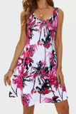 Printed Scoop Neck Wide Strap Mini Dress - Trendsi - Flyclothing LLC