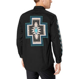 Baha Ranch Southwestern Cross Unisex Western Button Up