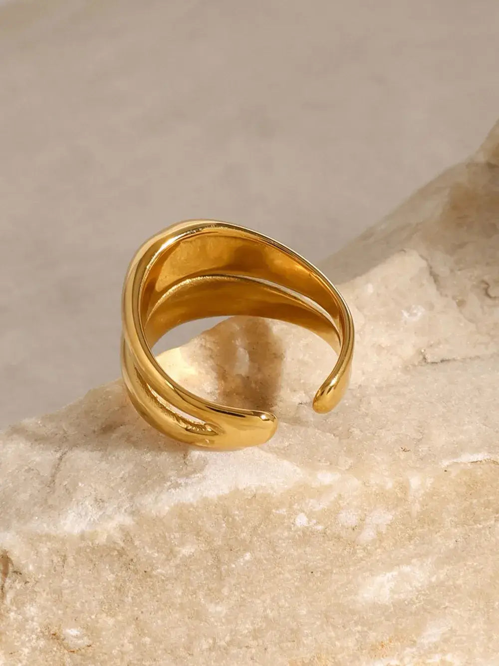 Stainless Steel Double-Layered Ring - Trendsi - Flyclothing LLC