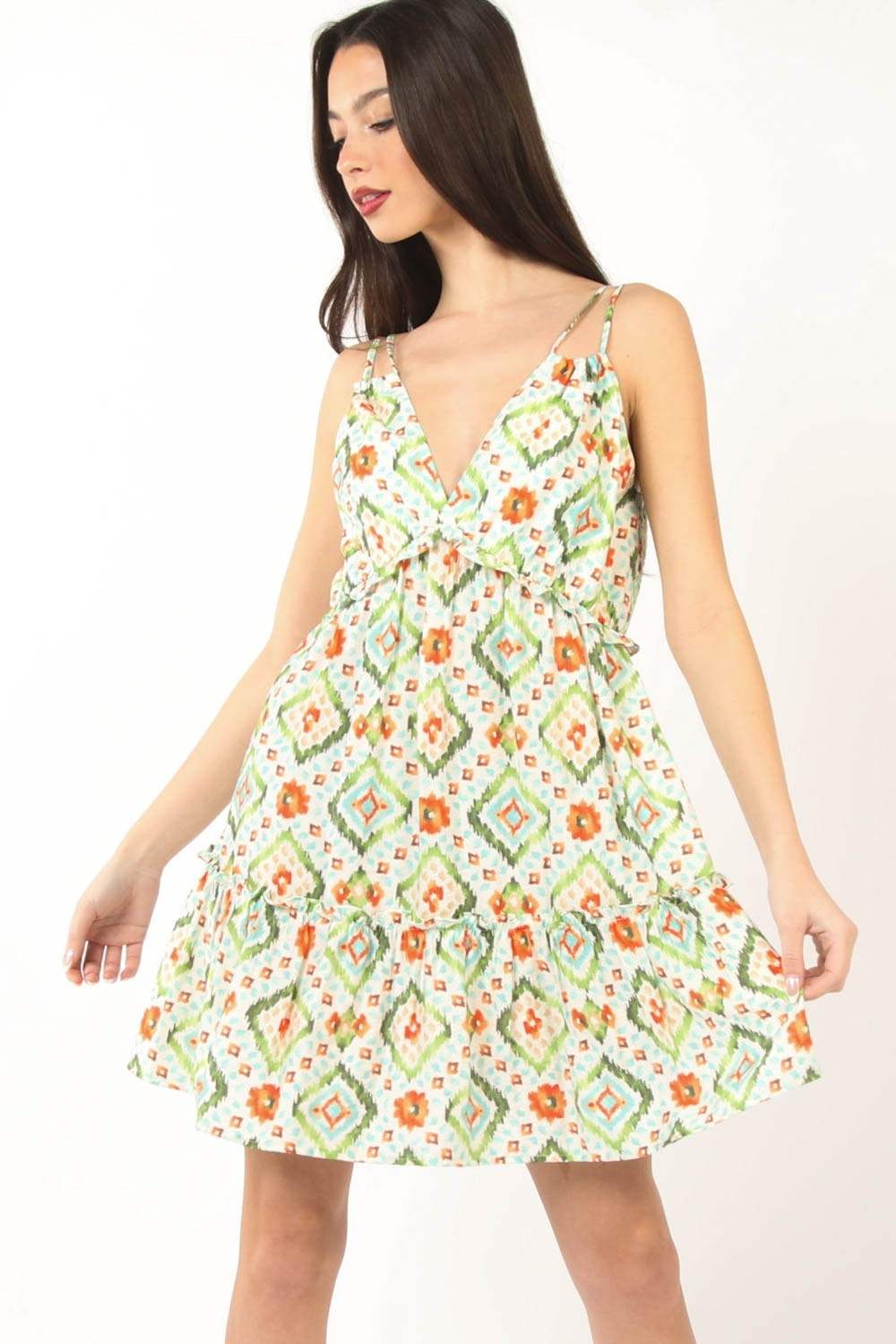 VERY J Floral Back Smocked Ruffled Mini Dress - Trendsi - Flyclothing LLC