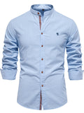 Men's Full Size Button Down Embroidered Shirt Plus Size - Trendsi