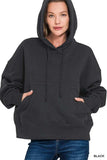 Zenana Oversized Fleece Kangaroo Pocket Hoodie - Trendsi - Flyclothing LLC