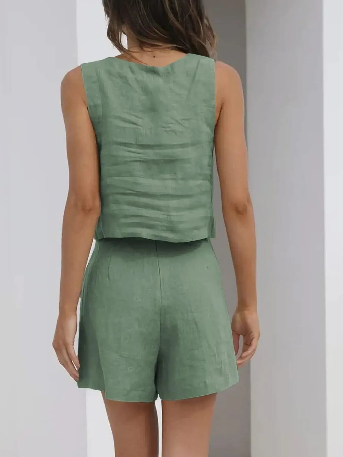 Square Neck Tank and Shorts Set - Trendsi - Flyclothing LLC