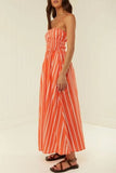 Striped Square Neck Cami Dress - Trendsi