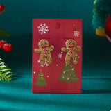 Alloy Gingerbread Man Stud Earrings - Trendsi - Flyclothing LLC