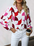 Frill Notched Long Sleeve Blouse - Trendsi - Flyclothing LLC