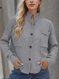 Button Up Long Sleeve Cardigan - Trendsi - Flyclothing LLC