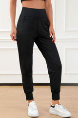 High Waist Joggers with Pockets - Trendsi - Flyclothing LLC