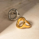 Modern Hollow Oval Ring - Trendsi - Flyclothing LLC