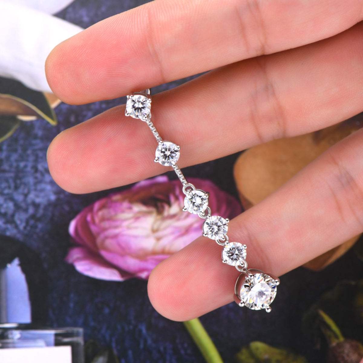 4 Carat Moissanite 925 Sterling Silver Earrings - Trendsi - Flyclothing LLC
