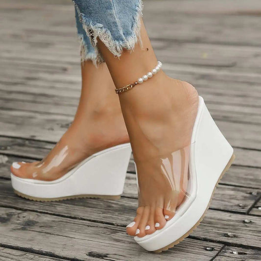 Open Toe Wedge Sandals - Trendsi - Flyclothing LLC