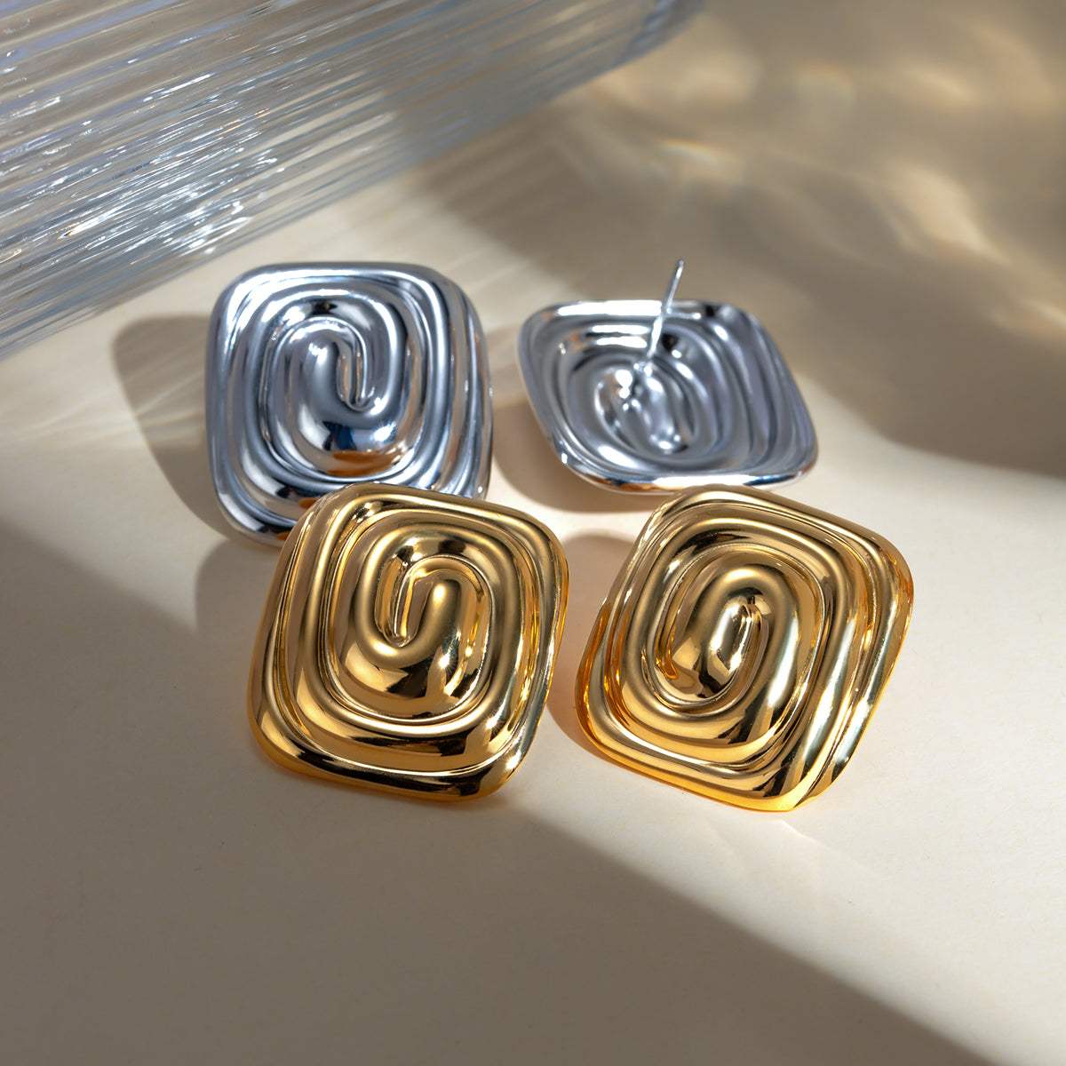 Stainless Steel Stud Earrings - Trendsi - Flyclothing LLC