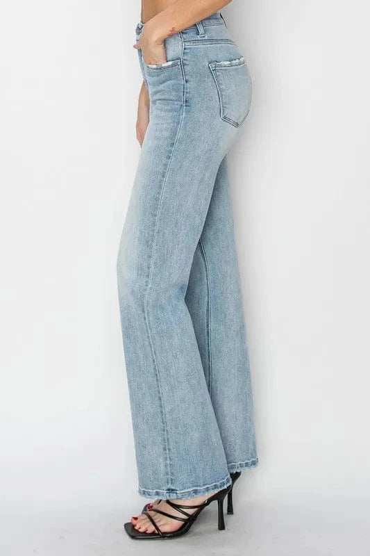 RISEN Full Size High Rise Straight Jeans Plus Size - Trendsi - Flyclothing LLC