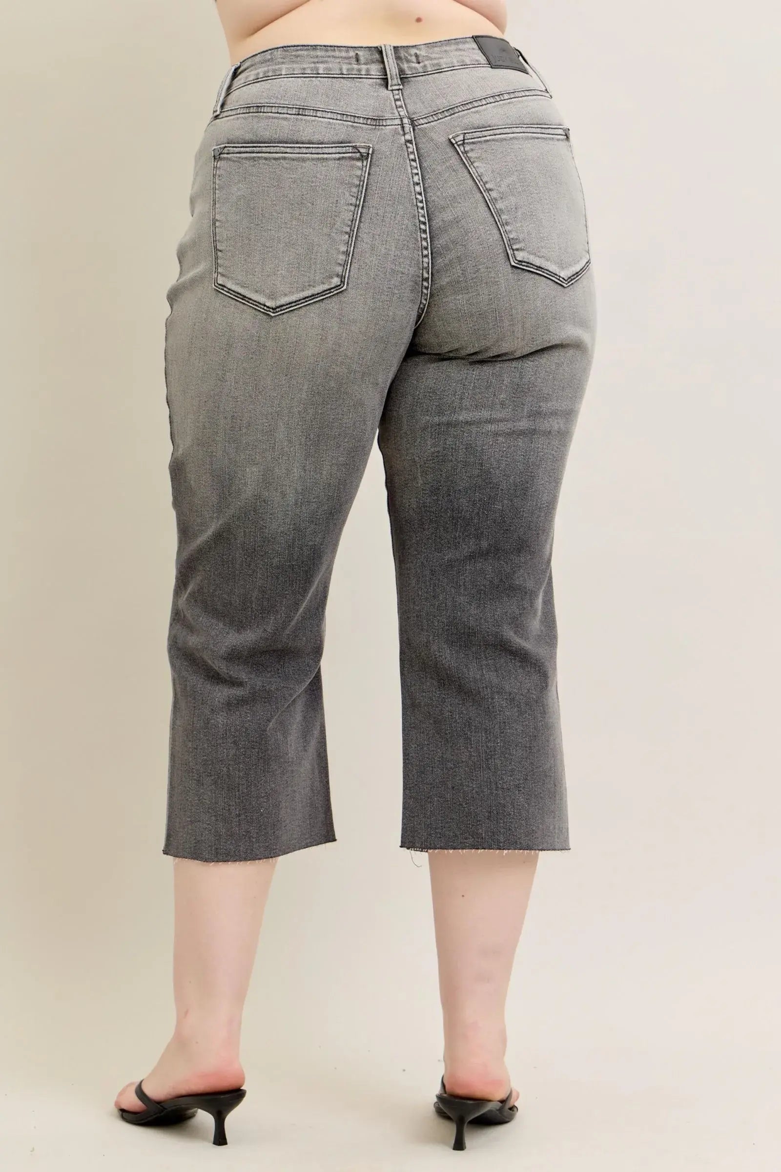 Judy Blue Full Size Wide Leg Capris Jeans Plus Size - Trendsi - Flyclothing LLC
