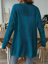 Openwork Open Front Long Sleeve Cardigan - Trendsi - Flyclothing LLC