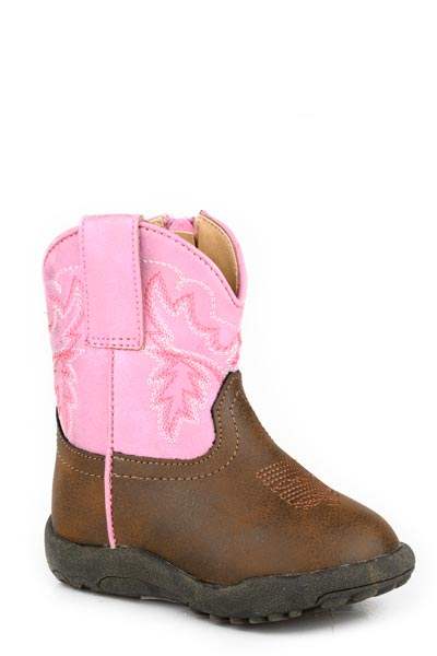 Infants Girls Brown Faux Leather Vamp - Roper - Flyclothing LLC