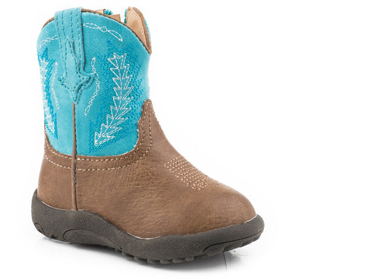 Roper Infant Boys Tan Vamp With Turquoise Shaft - Roper