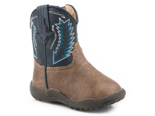 Roper Infant Boys Brown Vamp With Navy Shaft - Roper