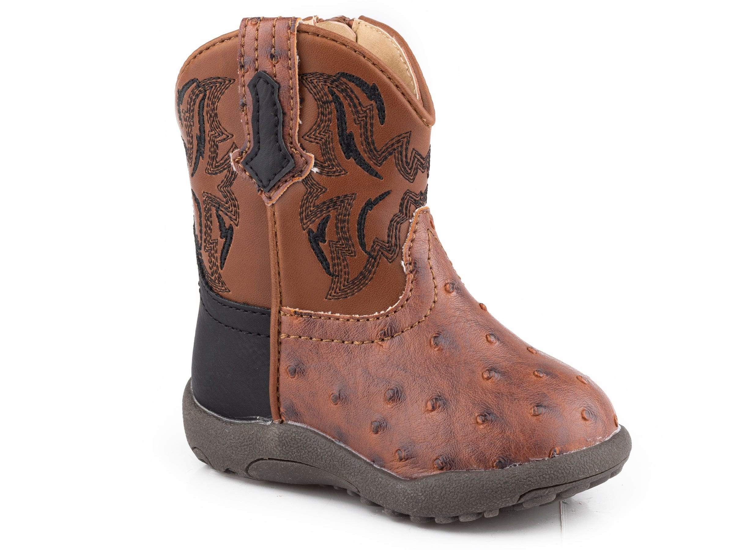 Roper Infants Boys Tan Faux Ostrich Vamp - Roper