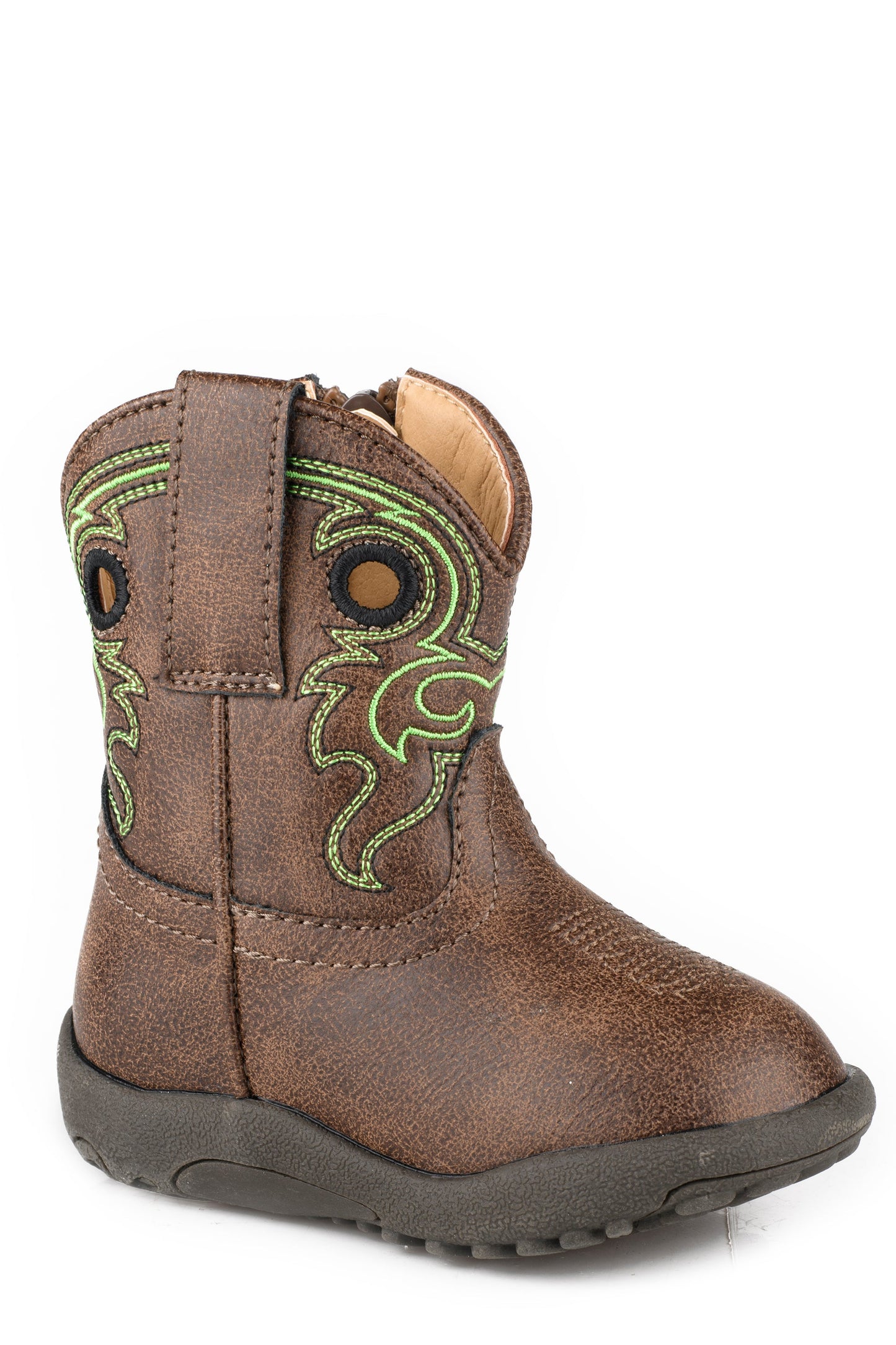 Roper Infants Boys Brown Faux Leather With Pull Holes