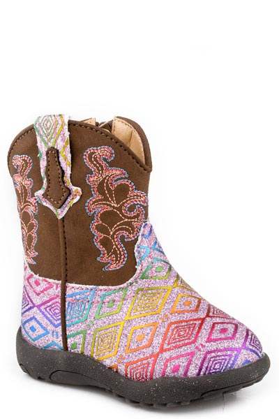 Infants Girls Tan Shaft With Western Stitch - Roper - Flyclothing LLC