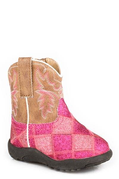 Roper Infants Girls Pink And Fuschia Patchwork Glitter Vamp - Roper - Flyclothing LLC