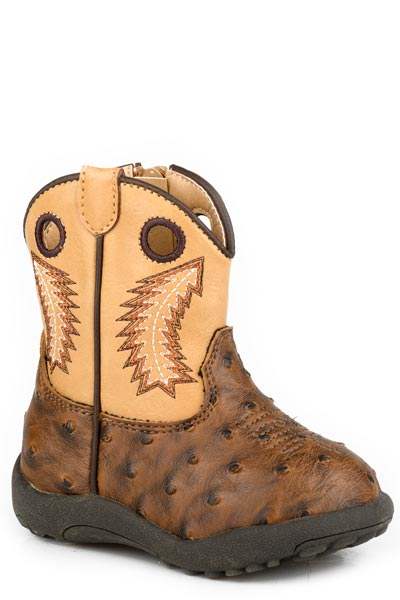 Roper Infants Boys Brown Faux Ostrich Vamp - Roper - Flyclothing LLC