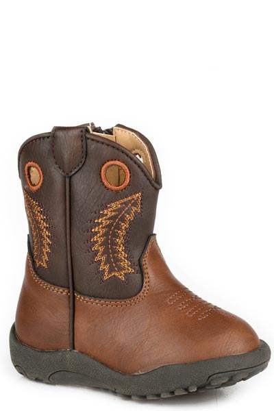 Boys Roper Brown Faux Leather Vamp Walker Boots - Roper - Flyclothing LLC