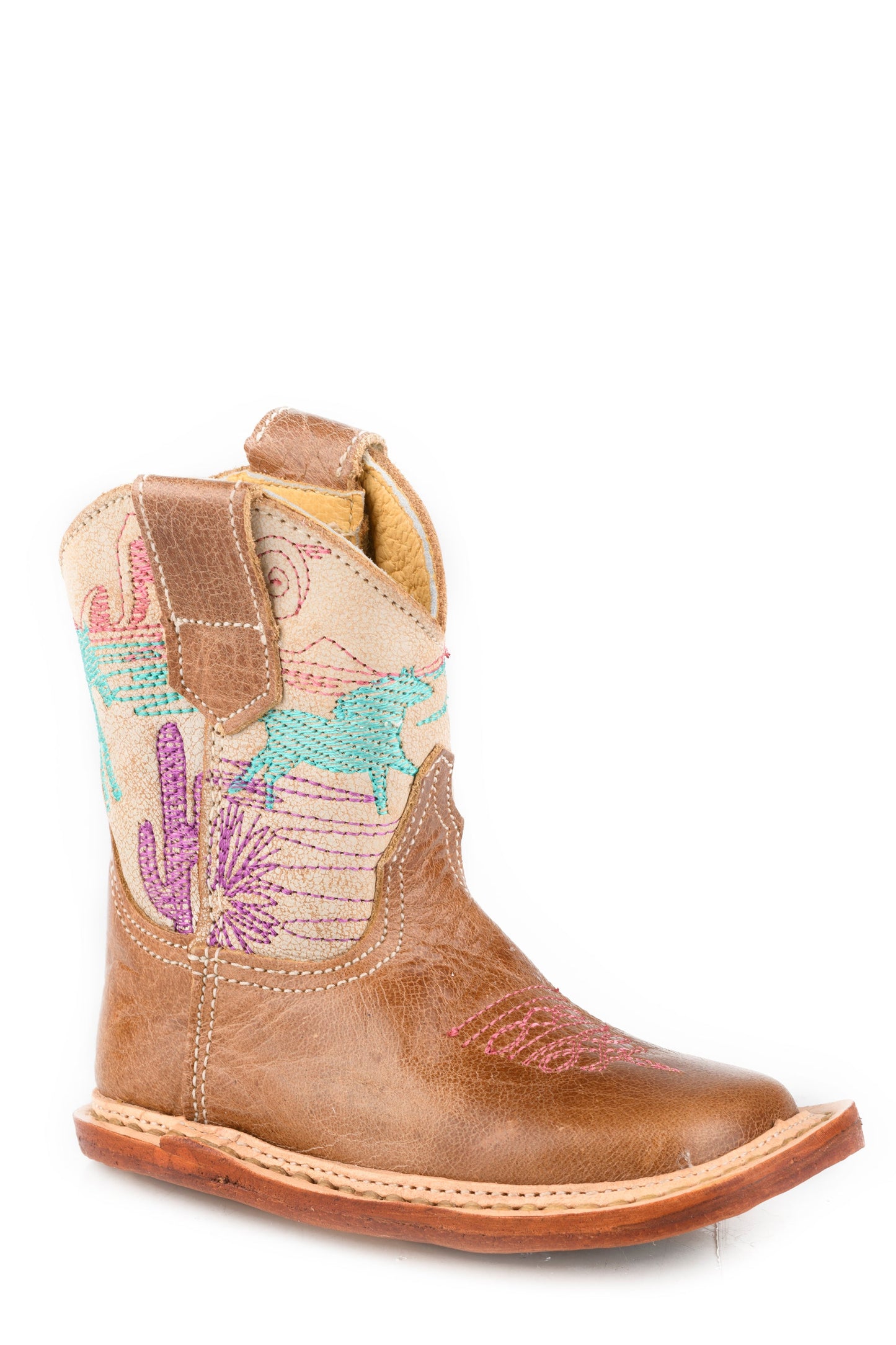Roper Infants Girls Burnish  Brown Leather Vamp