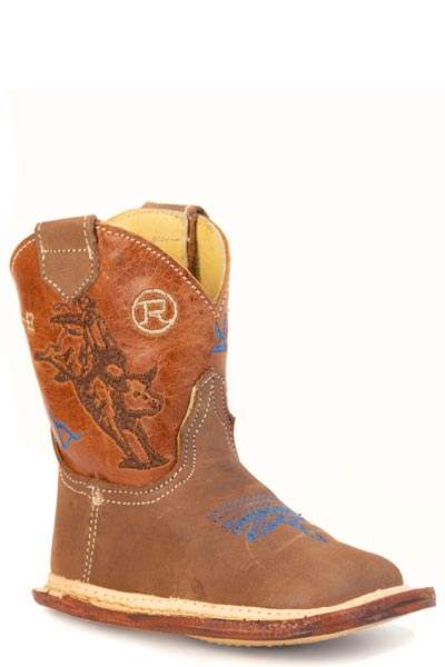 Boys Roper Burnish Tan Leather Vamp Brahma Brands Boots - Roper - Flyclothing LLC