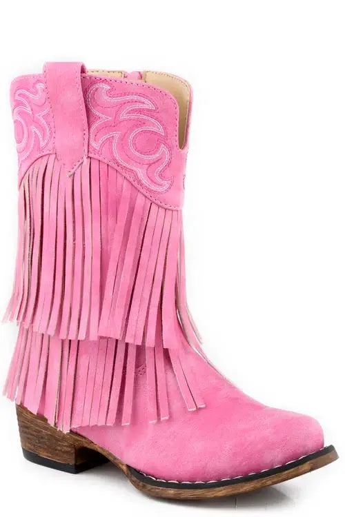 Toddler Girls Pink Vintage Fringe Boot - Roper - Flyclothing LLC
