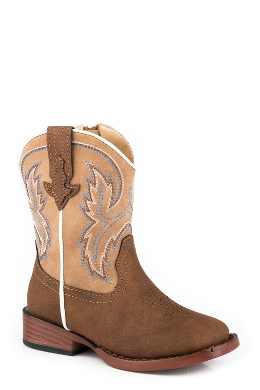 Roper Toddlers Boys Brown Vamp With Tan Shaft - Roper