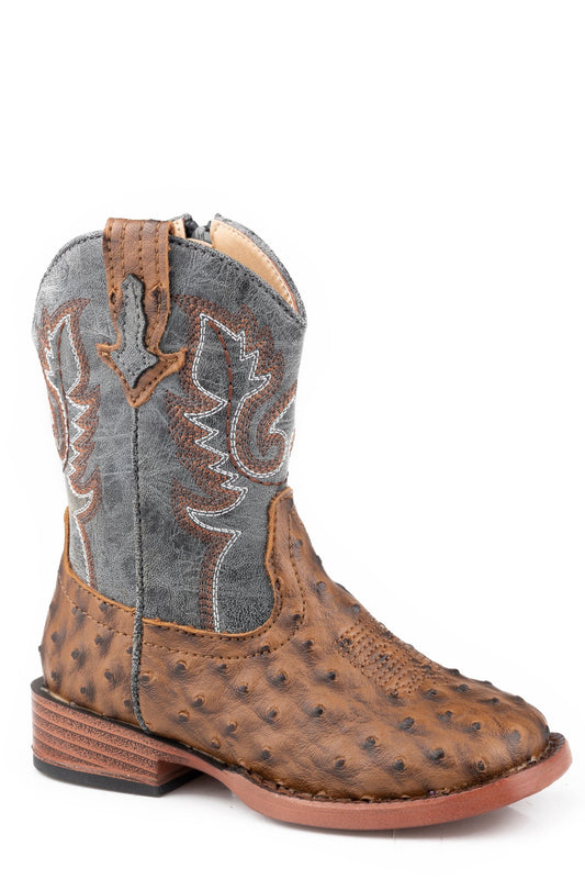 Roper Toddlers Boys Brown Ostrich Vamp - Roper