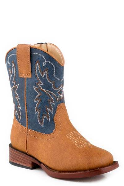 Toddler Boys Tan Vamp With Navy Shaft - Roper - Flyclothing LLC