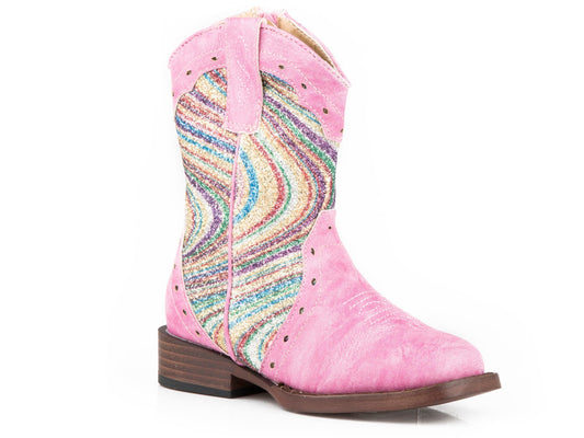 Roper Girls Toddler Triad Design Pink Vamp With Swirly - Roper