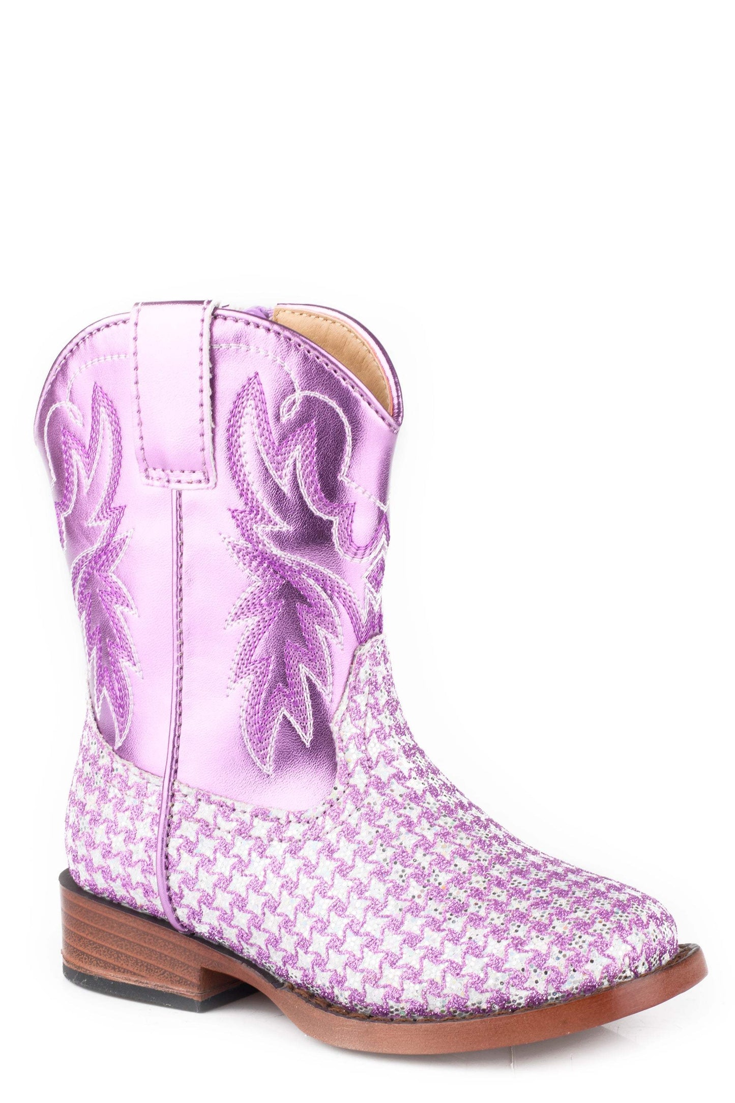 Roper Toddlers Girls Lavender Checkered Glitter Vamp - Roper - Flyclothing LLC