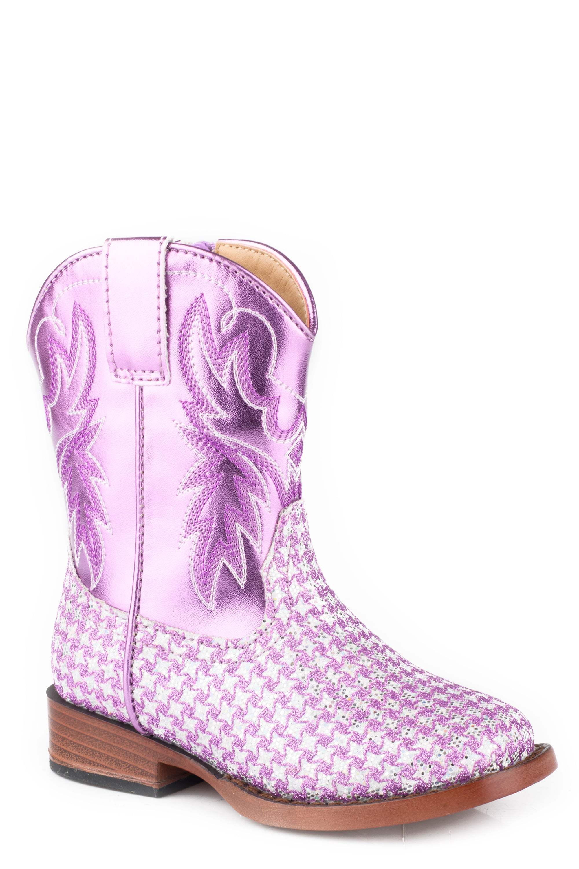 Roper Toddlers Girls Lavender Checkered Glitter Vamp - Roper - Flyclothing LLC