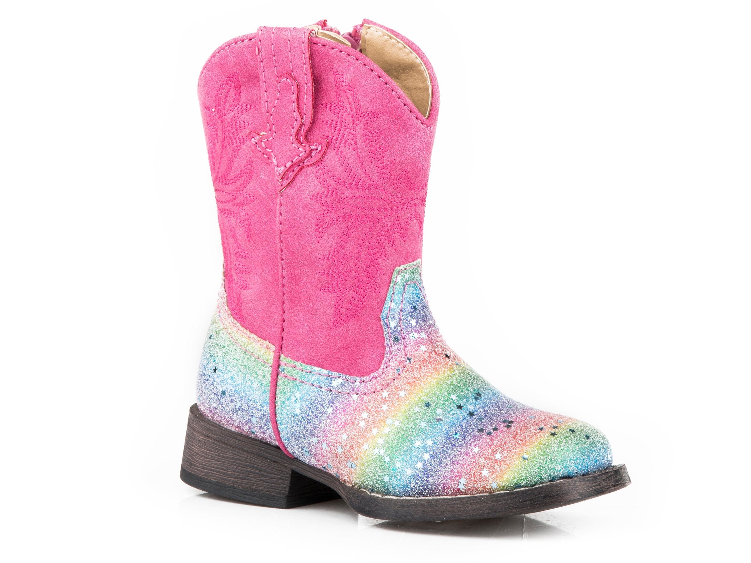 Roper Girls Toddler Multi Rainbow Glitter Vamp - Roper
