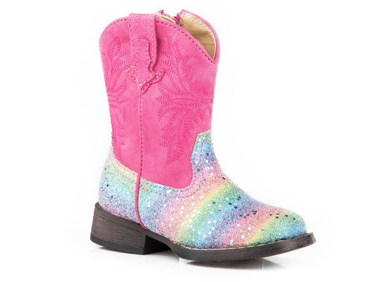Roper Girls Toddler Multi Rainbow Glitter Vamp - Roper