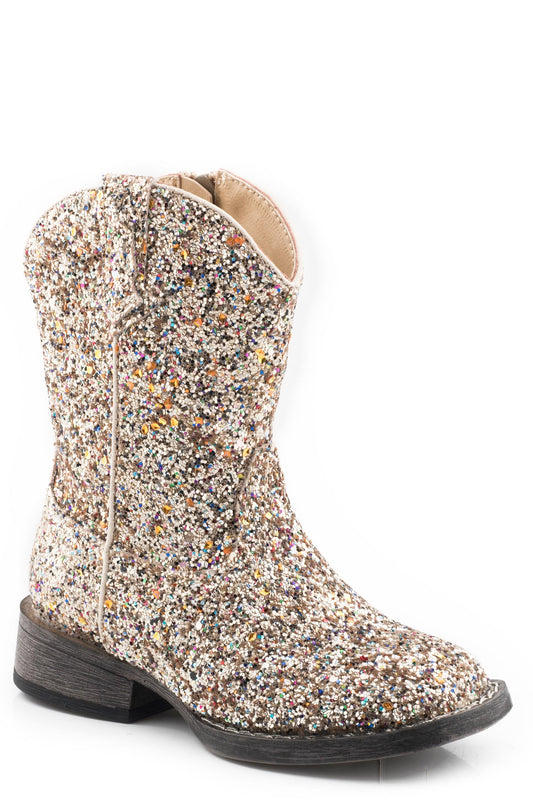 Roper Girls Toddler Light Gold Glitter Vamp - Roper