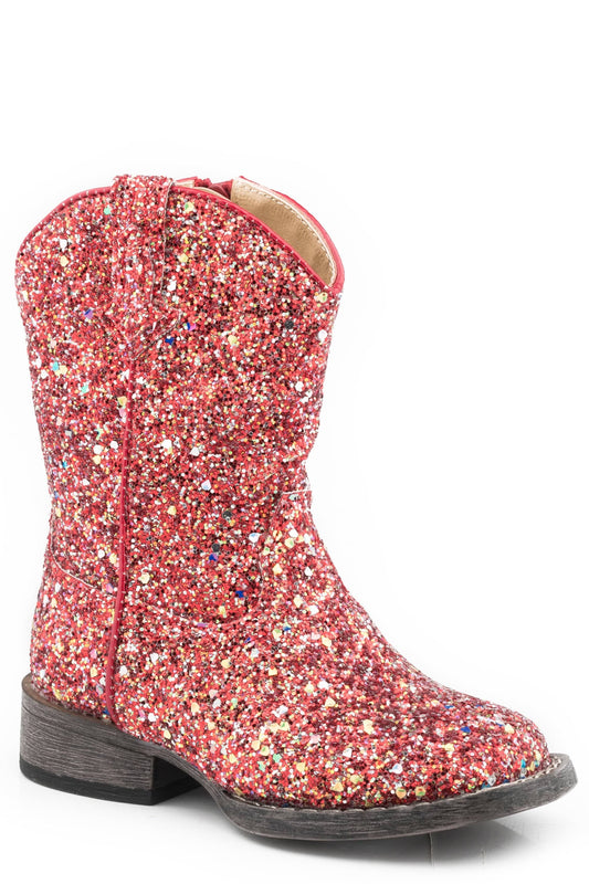 Roper Girls Toddler Red Multi Glitter Vamp - Roper