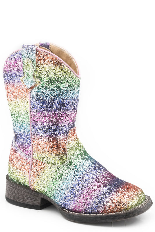 Roper Girls Toddler Rainbow Glitter Vamp - Roper