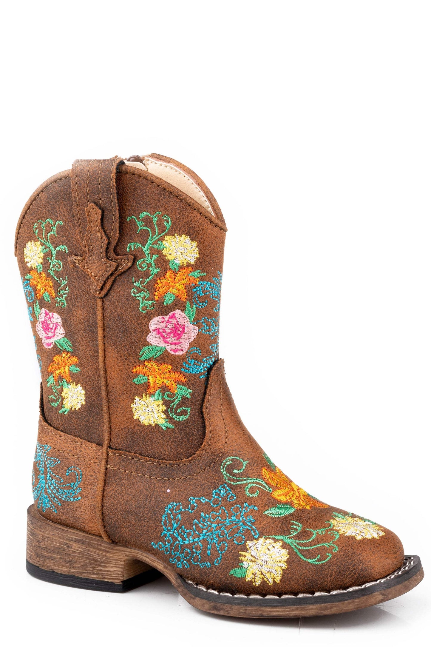 Roper Toddlers Girls Cognac Faux Leather Square Toe - Roper - Flyclothing LLC