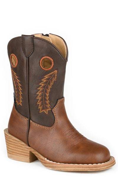 Boys Roper Brown Faux Leather Vamp Walker Boots - Roper - Flyclothing LLC