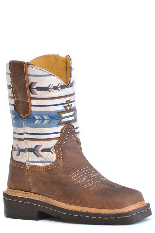 Roper Boys Toddler Burnish Tan Leather Vamp - Roper