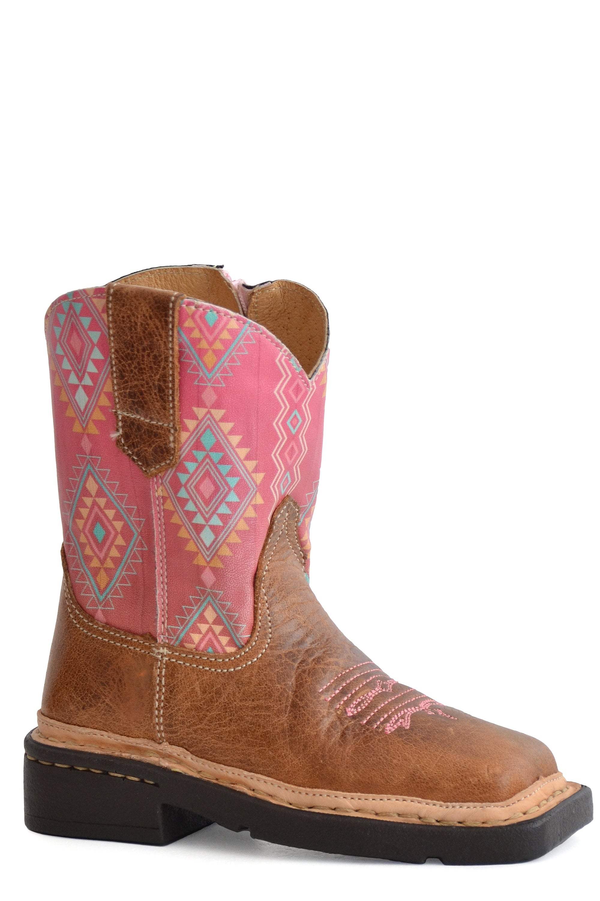 Roper Girls Toddler Waxy Brown Leather Vamp - Roper - Flyclothing LLC