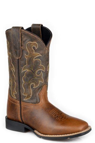Boys Roper Brown Burnished Leather Vamp Gabriel Boots - Roper - Flyclothing LLC