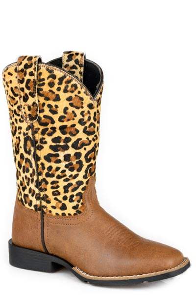 Girls Roper Tan Burnished Leather Vamp Gabriella Boots - Roper - Flyclothing LLC